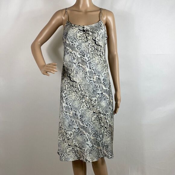 Calvin Klein sleeveless spaghetti strap animal print midi dress size 6 - Picture 1 of 8